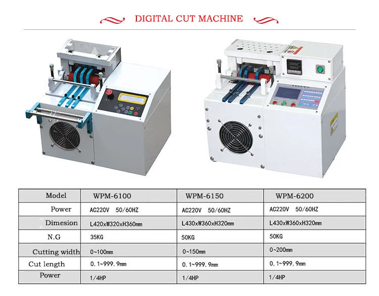 Digit cutting machine is suitable for heat heat-shrinkable tubing, teflon tube ,fiberglass pipe ,PVC pipe, PE pipe, Silicone tube, oil proof tube, PET tube, Fluorine plastic pipe, Erosion-resistant pipe, Yellow green tube, Floral tube, Thick wall sheathed, Double-wall corrugate pipe, Mark tube, Electrolytic capacitor PVC set, PVC plastic strip, Flat cable, Ribbon, Plastic hose, Insulating paper, Copper foil, Copper sheet, Double faced adhesive tape, PE bag film, leather, Non-woven fabric, Acetate cloth, Rubber blanket, cotton yarn belt, Seat belt, Elastic cord, Color bars, magic tape, package crawler, polybag, Battery separator,Nickel, diffusion sheet, Reflect sheet, Conductive fabric, Tongue foam, PET, VELCRO, Zipper,Etc. ribbon pattern or hose pattern. 数字の切断機は、熱熱収縮チューブ、テフロンチューブ、グラスファイバーパイプ、PVCパイプ、PEパイプ、シリコーンチューブ、耐油チューブ、PETチューブ、フッ素プラスチックパイプ、耐侵食パイプ、黄緑色チューブ、花管、厚壁被覆、二重壁コルゲートパイプ、マークチューブ、電解コンデンサPVCセット、PVCプラスチックストリップ、フラットケーブル、リボン、プラスチックホース、絶縁紙、 銅箔、銅シート、両面粘着テープ、PEバッグフィルム、皮革、不織布、アセテート布、ゴム毛布、綿糸ベルト、シートベルト、弾性コード、カラーバー、マジックテープ、パッケージクローラー、ポリバッグ、バッテリーセパレーター、ニッケル、拡散シート、反射シート、導電性生地、舌フォーム、PET、ベルクロ、ジッパーなどのリボンパターンまたはホースパターン。